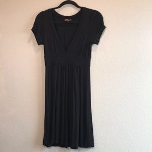 Black v-neck dress